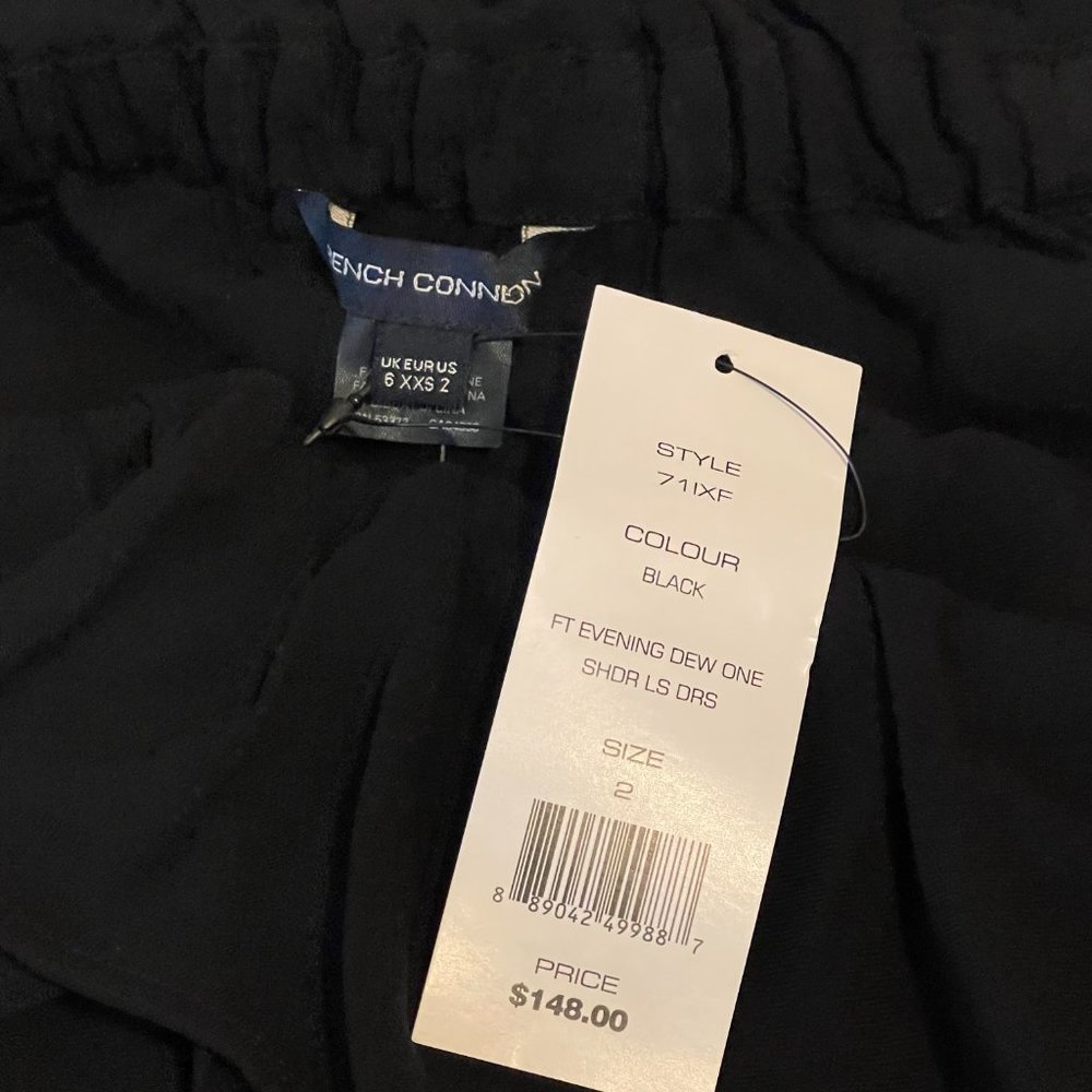 French Connection Evening Dew One-shoulder Dress In Black Size 2 71IXF - Picture 5 of 7